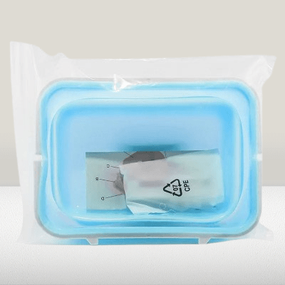 Boite conservation alimentaire - NewSiliconeLunchBox™ - Bleu - Oublie pas ton Casse - Croûte