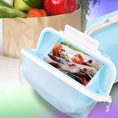 Boite conservation alimentaire - NewSiliconeLunchBox™ - Bleu - Oublie pas ton Casse - Croûte