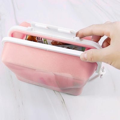 Boite conservation alimentaire - NewSiliconeLunchBox™ - Rose - Oublie pas ton Casse - Croûte