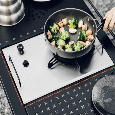 Réchaud à gaz camping - CampGasStove™ - Gris - Oublie pas ton Casse - Croûte