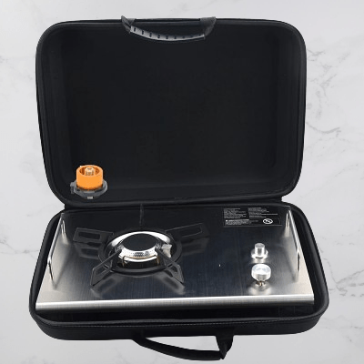Réchaud à gaz camping - CampGasStove™ - Gris - Oublie pas ton Casse - Croûte