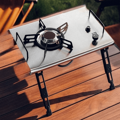 Réchaud à gaz camping - CampGasStove™ - Gris - Oublie pas ton Casse - Croûte