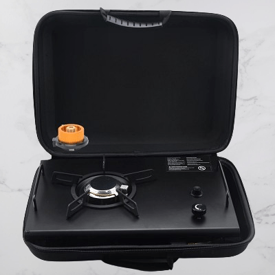 Réchaud à gaz camping - CampGasStove™ - Noir - Oublie pas ton Casse - Croûte
