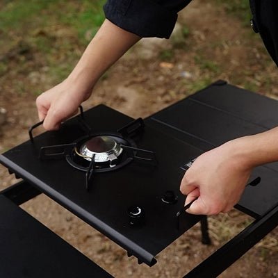 Réchaud à gaz camping - CampGasStove™ - Noir - Oublie pas ton Casse - Croûte