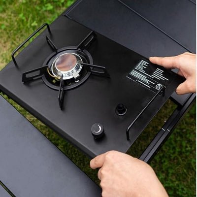 Réchaud à gaz camping - CampGasStove™ - Noir - Oublie pas ton Casse - Croûte